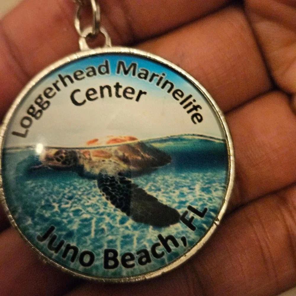 Loggerhead Marinelife Center Juno Beach Florida Keychain with sea turtle graphic